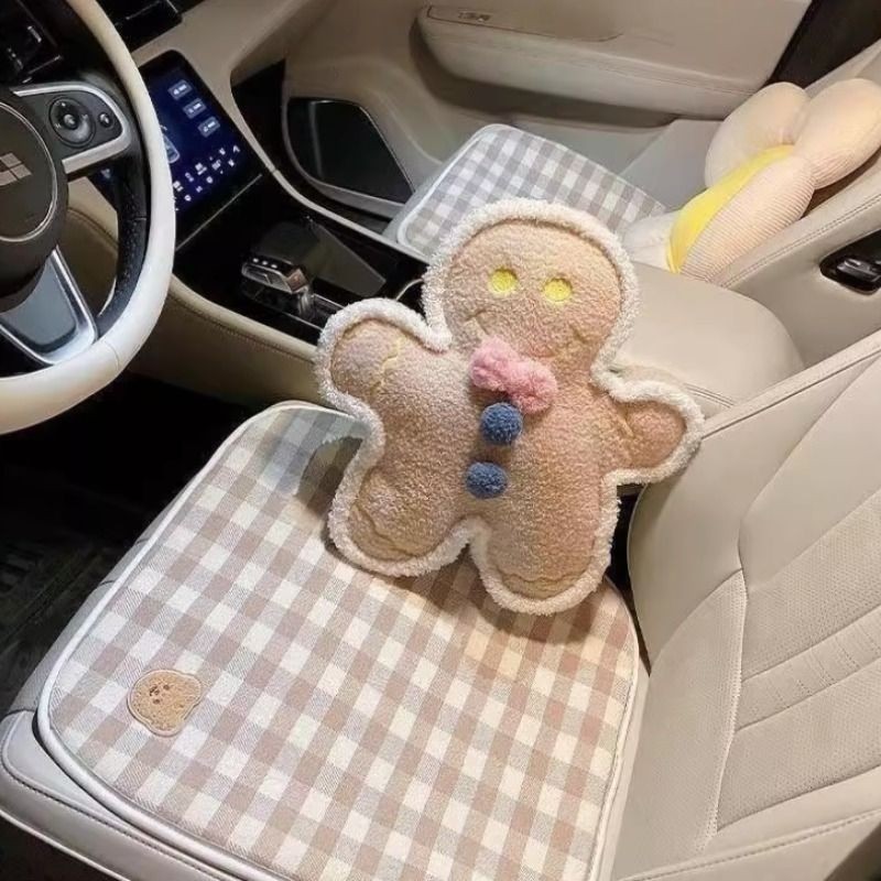 汽车坐垫防滑车载夏季车垫女士棕色车内后排透气凉垫通用座套棉麻