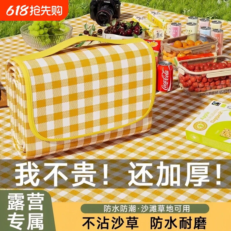 野餐垫防潮垫加厚户外野炊野营沙滩帐篷地垫防水草坪垫子便携郊游