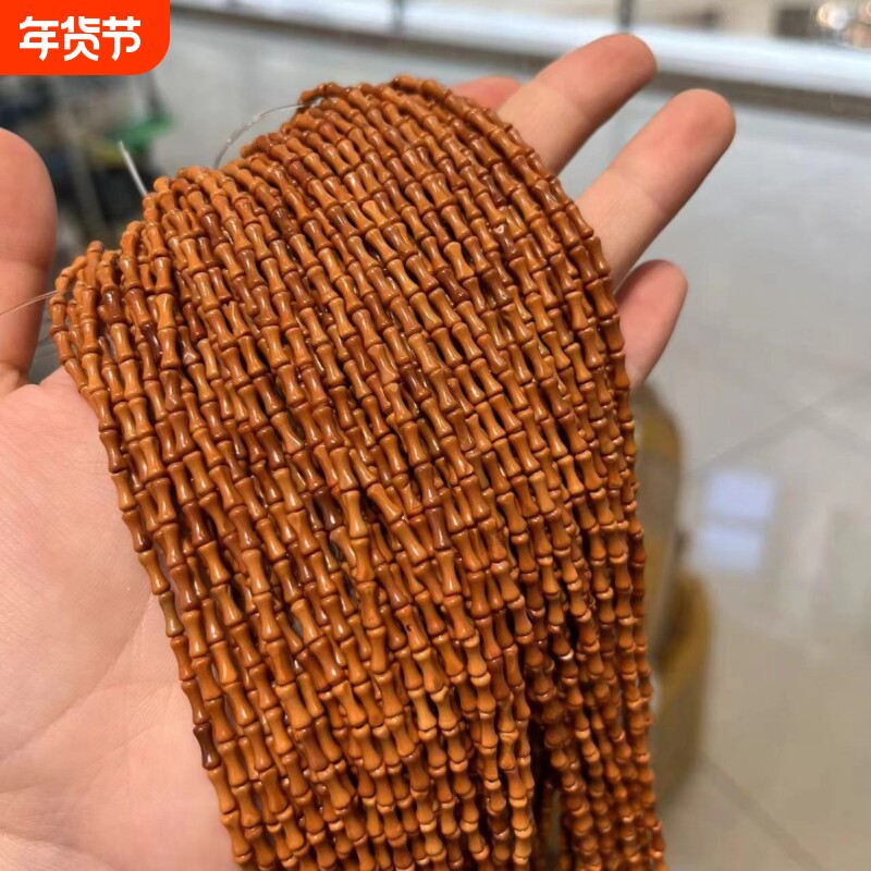 橄榄核精品竹节核雕橄榄胡项链素核雕配饰配件108节节高长串珠