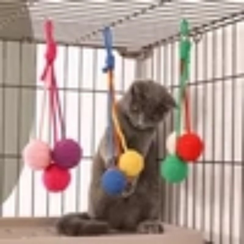 可悬挂猫玩具自嗨解闷剑麻球幼猫逗猫棒耐咬宠物猫咪球类用品大全