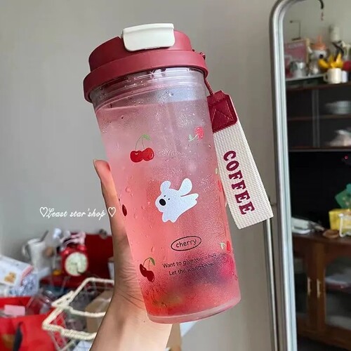 小红书热门樱桃小狗水杯高颜值