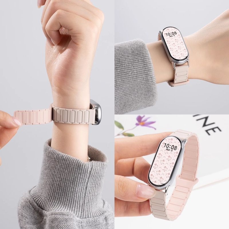 明星同款适用小米手环10表带9手表腕带8新款工装nfc版智能运动磁吸硅胶男女生十代替换带秋冬手腕带表链配件