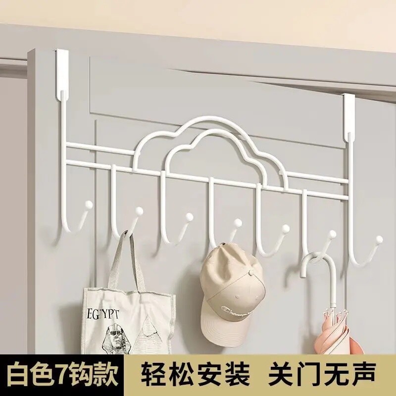 门后挂钩收纳家用免打孔卧室衣服包挂架神器宿舍卫生间多规格起