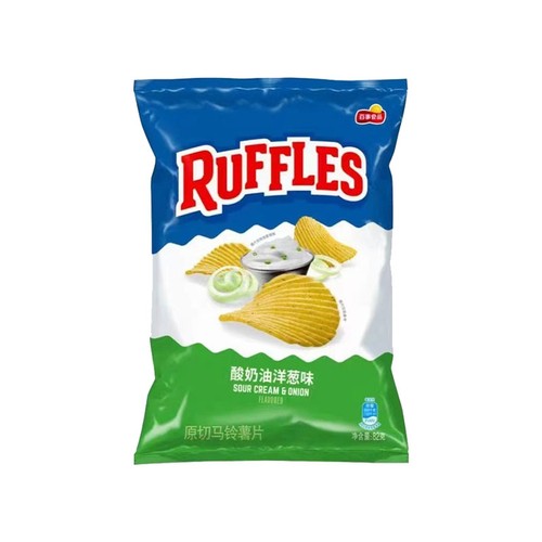 RUFFLES莱芙士波浪薯片酸奶油洋葱味82g*1包/2包 - 封面