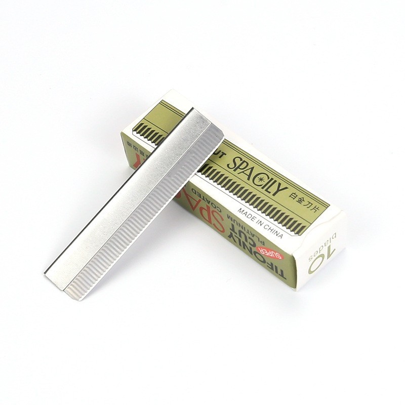 10片装修眉刀片碳钢材质刮眉刀单面波纹刀片化妆师修眉刀美妆工具