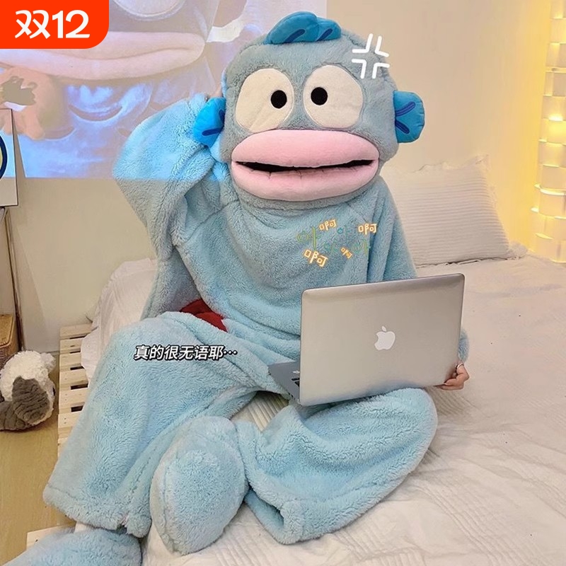 小丑鱼连体睡衣女大嘴鱼搞怪睡袍