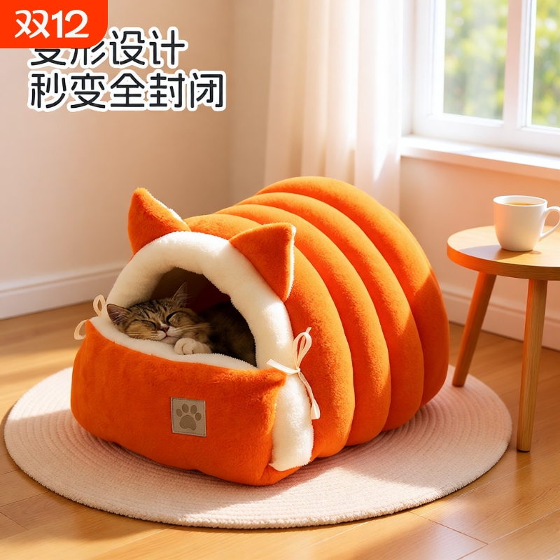 猫窝四季通用猫咪睡垫宠物狗冬季保暖猫窝网红猫床睡袋保暖可拆卸