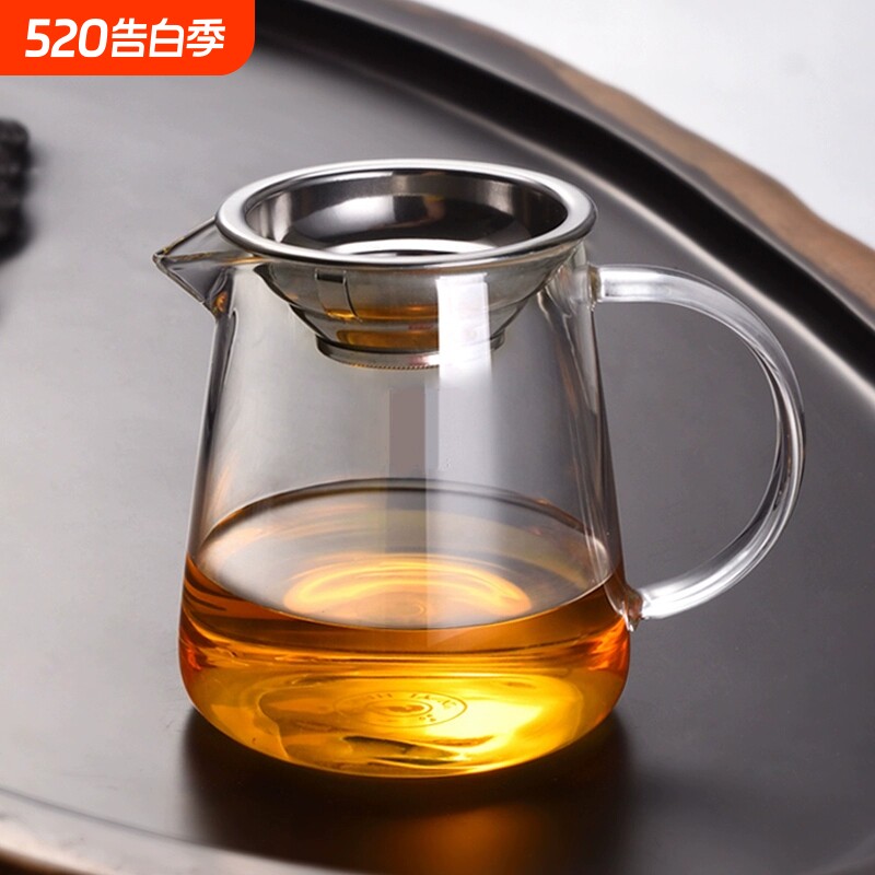 加厚公道杯玻璃茶滤一体套装分茶器茶壶茶海功夫茶具配件茶漏公杯