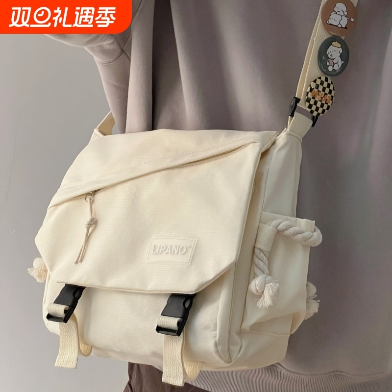 ins日系原宿复古工装斜挎包女韩