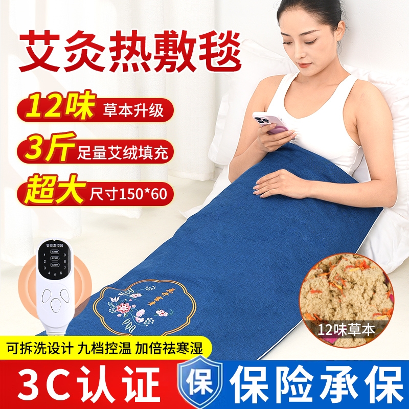 艾灸热敷毯子艾草电加热艾绒床垫秋冬全身通用养生发热家用理疗毯