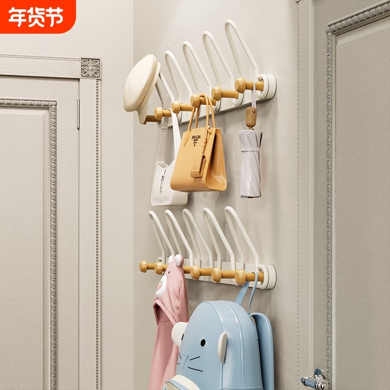 挂衣架墙上壁挂免打孔衣服门后挂钩入户玄关进门墙壁衣帽挂衣钩