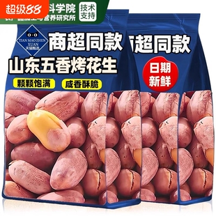 五香花生米烤花生山东脱油蒜香下酒菜炒官方旗舰店袋装新鲜新货