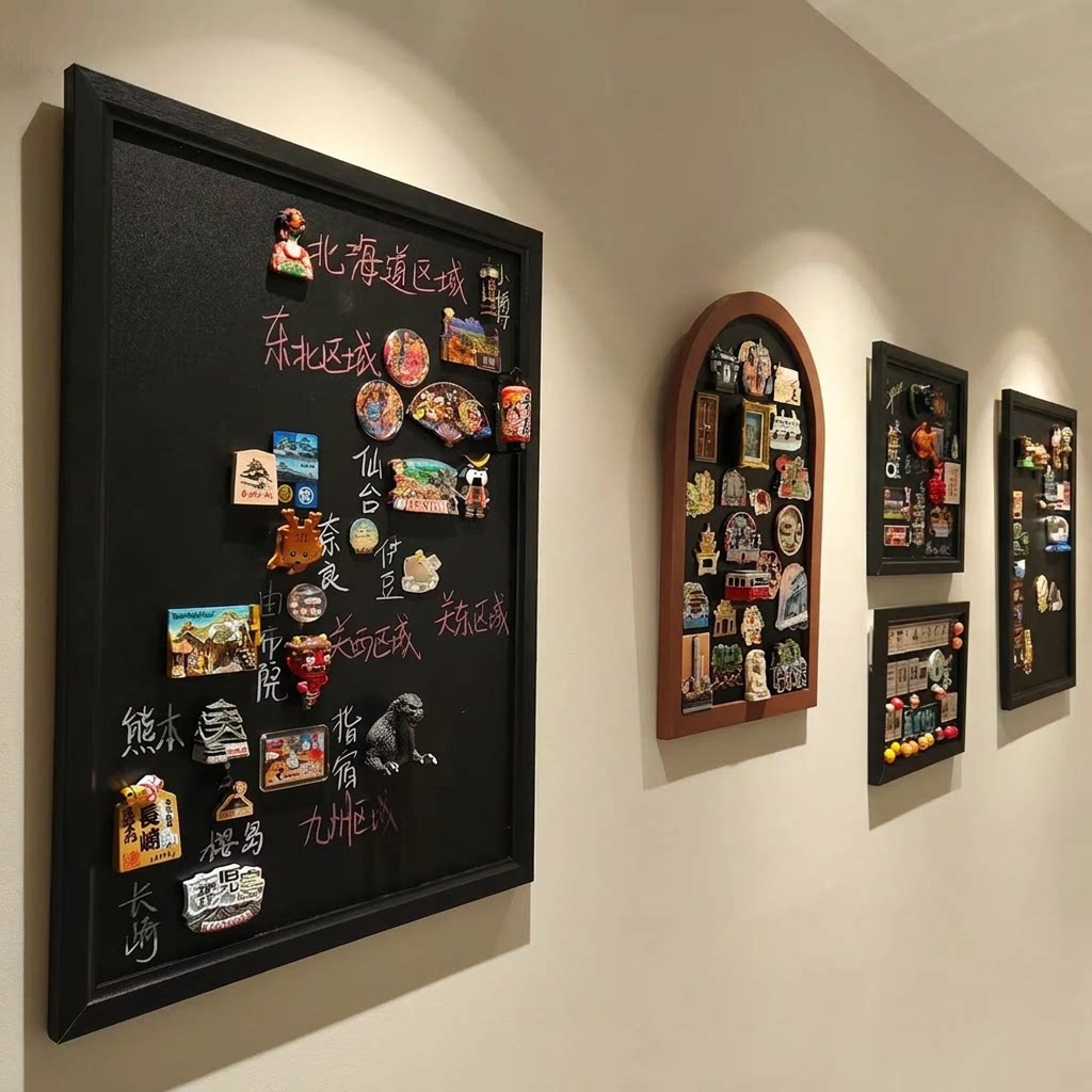秀艾迪磁吸相框板小黑板冰箱贴展示板不伤墙磁铁收纳板置物架拍立得照片墙软木板展示架留言板装饰品落地桌面