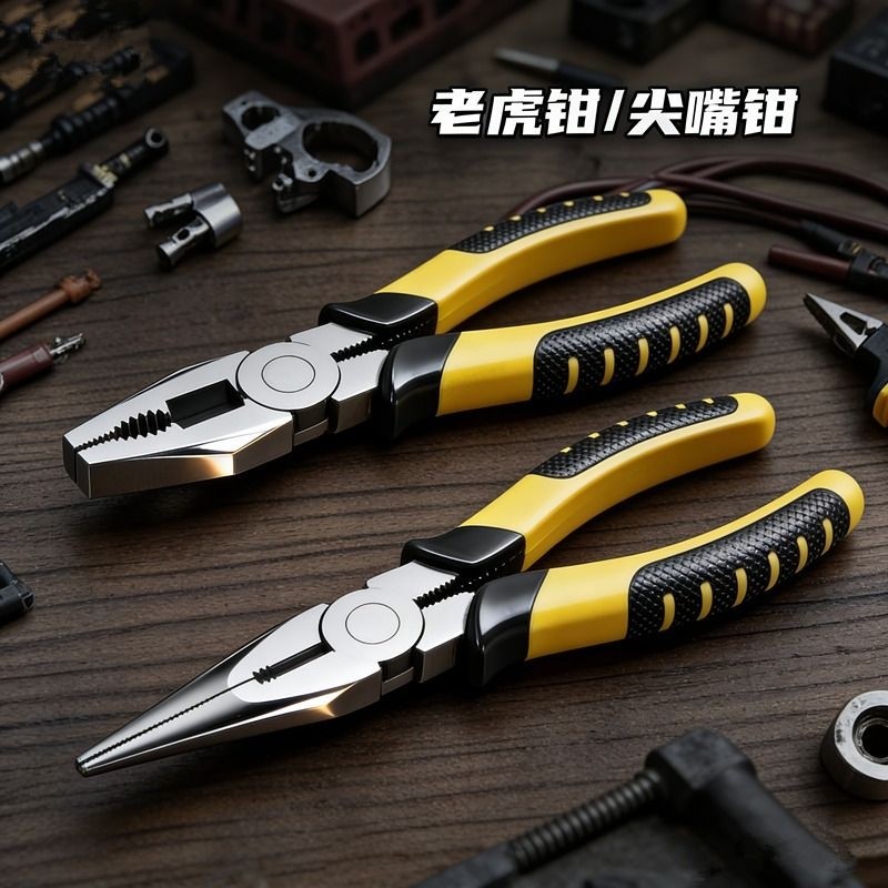 老虎钳钢丝钳家用尖嘴钳子多功能万用电工专用夹钳工具铁钳工业级,五金/工具,尖嘴钳,淘宝优惠券,粉丝福利购,淘宝优惠卷