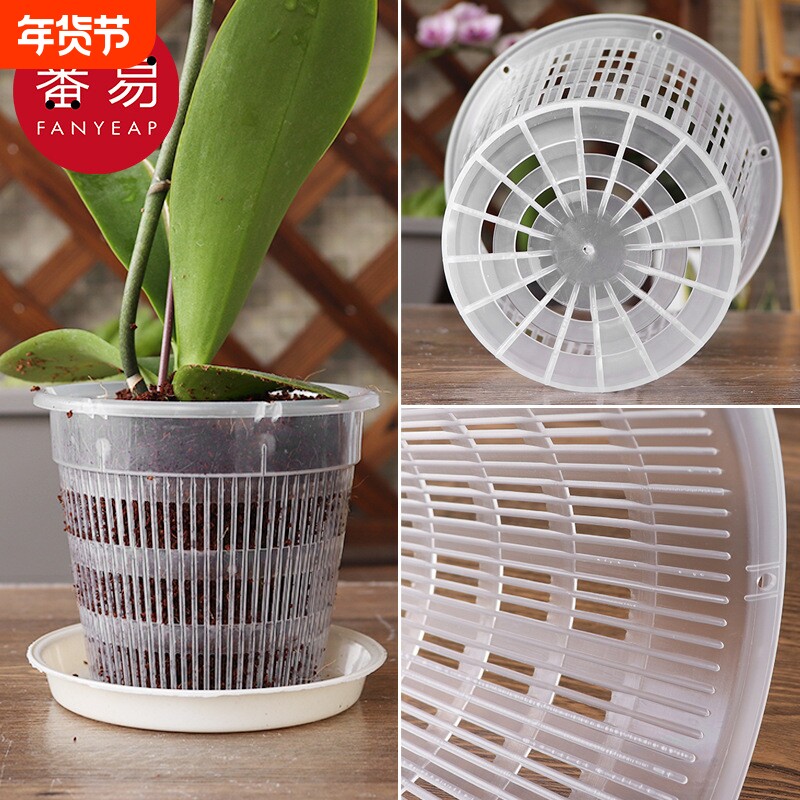 花盆/控根A1vl001-镂空透气塑料杯石斛植物种植花底盘蝴蝶园