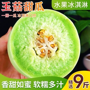 山东冰淇淋玉菇甜瓜9斤新鲜水果应当季 包邮 整箱