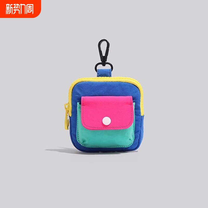 2025新款小众零钱包便携小巧撞色马卡龙小卡包迷你拉链钥匙耳机包