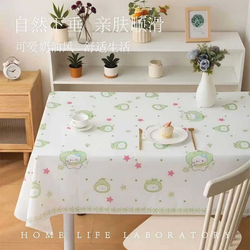 北欧防水防油免洗高级台布居家防烫野餐垫茶几垫PEVA酒店桌布印花