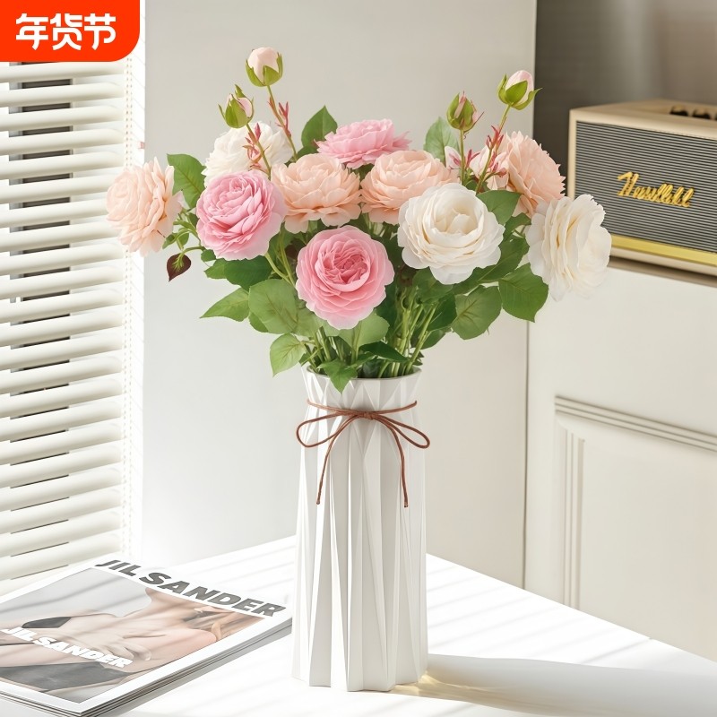 假花仿真花摆设花束玫瑰花客厅餐桌装饰高级感逼真高档永生花干花