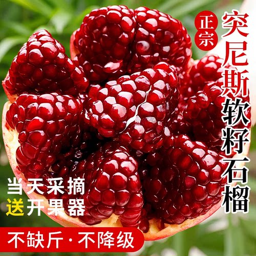突尼斯软籽石榴新鲜水果当季整箱包邮9斤特大果无籽四川会理石榴