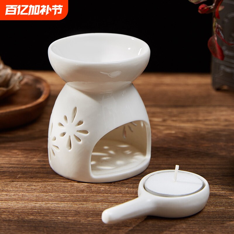 小号陶瓷香薰炉室内蜡烛香薰灯复古家用香熏炉卧室防干烧精油灯