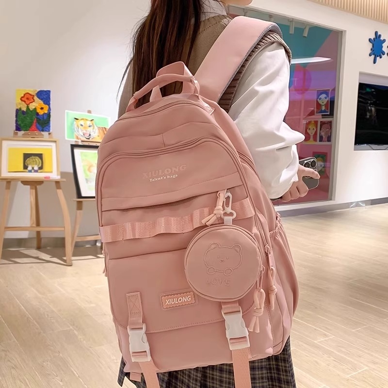 大容量双肩包女多层护脊减负初高中学生书包旅行登山背包