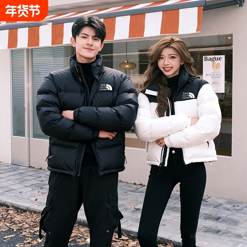 700冬季羽绒服男士加厚女款保暖外套黑色白色红色经典白鸭绒防水