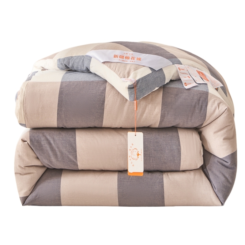 中峰 新疆棉花被子单人被芯150x200cm约6斤  加厚冬被 立体蓝大格