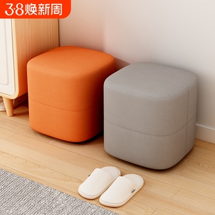 方凳小凳子家用矮凳客厅沙发凳子入户换鞋凳实木坐墩软包移动新型