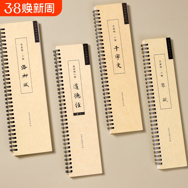 赵孟頫文征明王羲之颜真卿小楷行书临摹字帖多宝塔九成宫洛神赋兰亭序上林赋千字文灵飞经近距离字卡书法碑帖曹全碑圣教序隶书练字