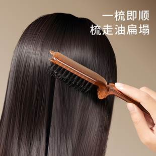 猪鬃毛小梳子便携随身可折叠蓬松颅顶刘海女士专用按摩卷顺发梳