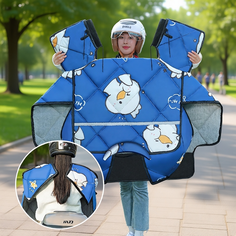 电动车挡风冬季冬款加绒加厚摩托车防水防寒自行车通用加厚款通用