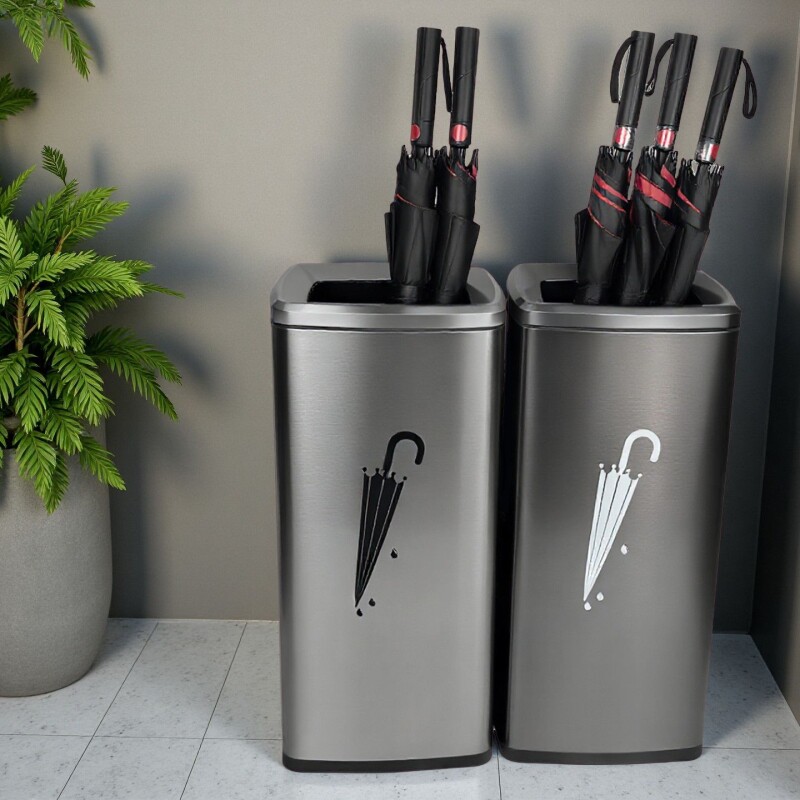 b酒店大堂不锈钢雨伞桶商用立式方形门口轻奢置伞收纳架放雨伞筒