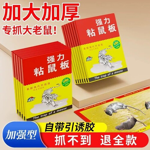 超强力粘鼠板捉粘大老鼠贴沾胶抓灭鼠捕鼠神器超强正品家用一窝端