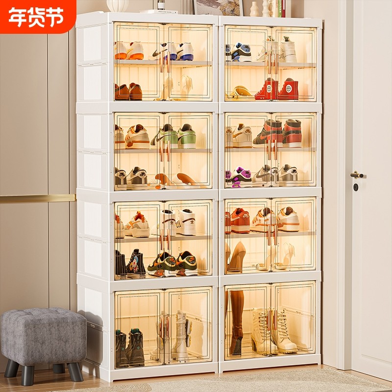 鞋盒收纳盒透明免安装鞋柜多层家用门口折叠鞋架蚂蚁鞋子收纳神器,收纳整理,鞋盒,淘宝优惠券,粉丝福利购,淘宝优惠卷