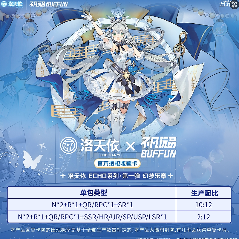 新款正版洛天依ECHO系列第1弹幻梦乐章收藏卡牌整盒卡片周边潮玩