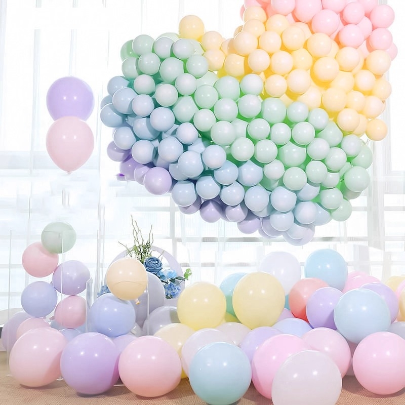 马卡龙气球生日派对氛围布置结婚礼订婚房开业周年庆典节日装饰品