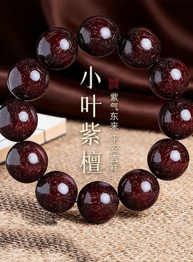 高油高密盘玩非洲小叶紫檀手串满金星木质文玩男款血檀佛珠手链女
