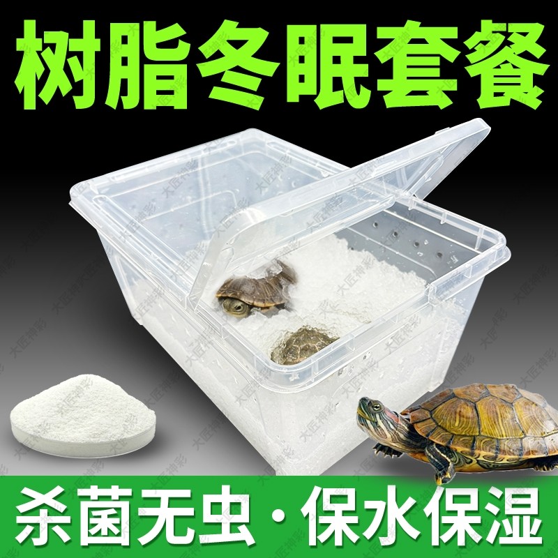乌龟冬眠爬宠饲养箱盒吸水树脂垫料苔藓陆龟蜥蜴过冬装备用品套装