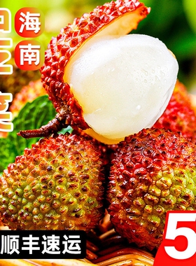 现摘海南妃子笑荔枝5斤水果新鲜当季整箱包邮孕妇特大果顺丰荔枝