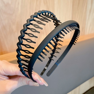 黑色磨砂发箍防滑带齿碎发压发头箍面膜洗脸男士 专用发卡多规格