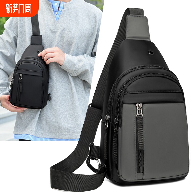 胸包新款小众设计男包时尚男士背包个性运动休闲单肩斜挎包潮轻便
