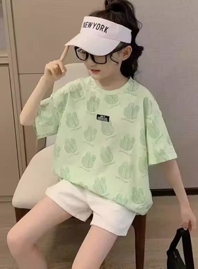 冰丝短袖T恤女童夏装洋气2026上衣新款中大童时髦潮童装薄款Y161