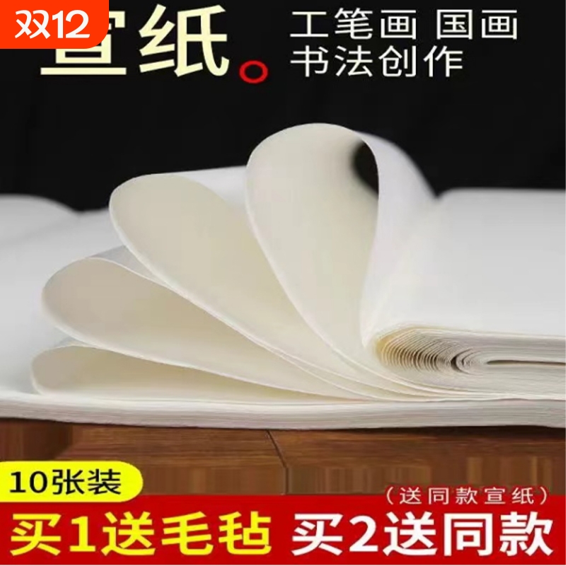 安徽宣纸生宣半生熟宣10张装