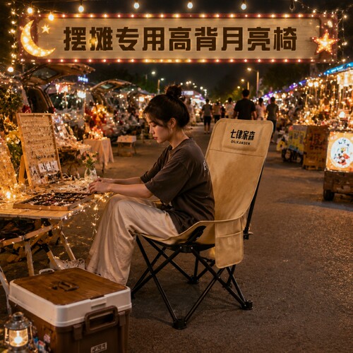 可调节折叠椅躺椅野餐椅露营椅子月亮椅加棉秋冬便携户外休闲家用