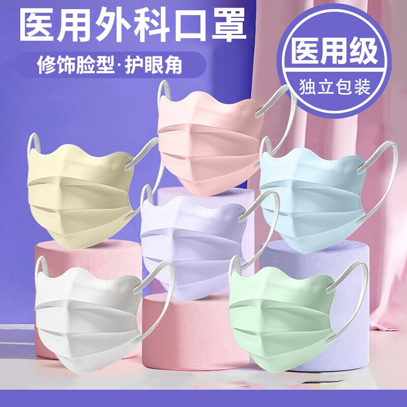 高颜值护眼角蝶形医用外科口罩图片