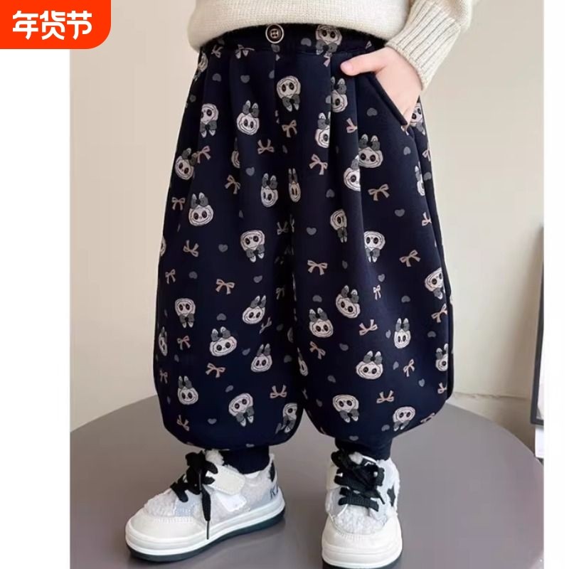 女童加绒裤子秋冬款2026新款儿童洋气休闲宝宝卡通满印卫裤THH454,童装/婴儿装/亲子装,裤子,淘宝优惠券,粉丝福利购,淘宝优惠卷