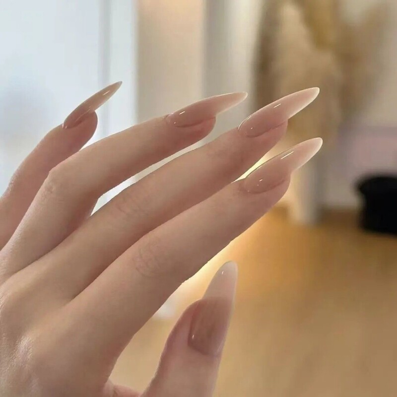 嬛嬛穿戴甲简约高级感显白裸色气质温柔可拆卸指甲美甲甲片纯手工