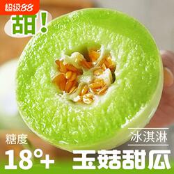 山东玉菇甜瓜新鲜当季香瓜脆瓜水果包邮冰淇凌蜜瓜玉菇绿宝冰淇淋