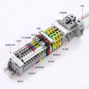 绝缘组合插纯铜不导轨方丝滑平2.5b2.5件端子拔排 mmuk接线端子式